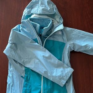 North Face girls size M lined rain jacket